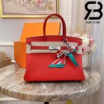 Túi Hermes Birkin Bag 30cm Đỏ Khóa Bạc Best Quality 99% Auth