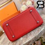 Túi Hermes Birkin Bag 30cm Đỏ Khóa Bạc Best Quality 99% Auth