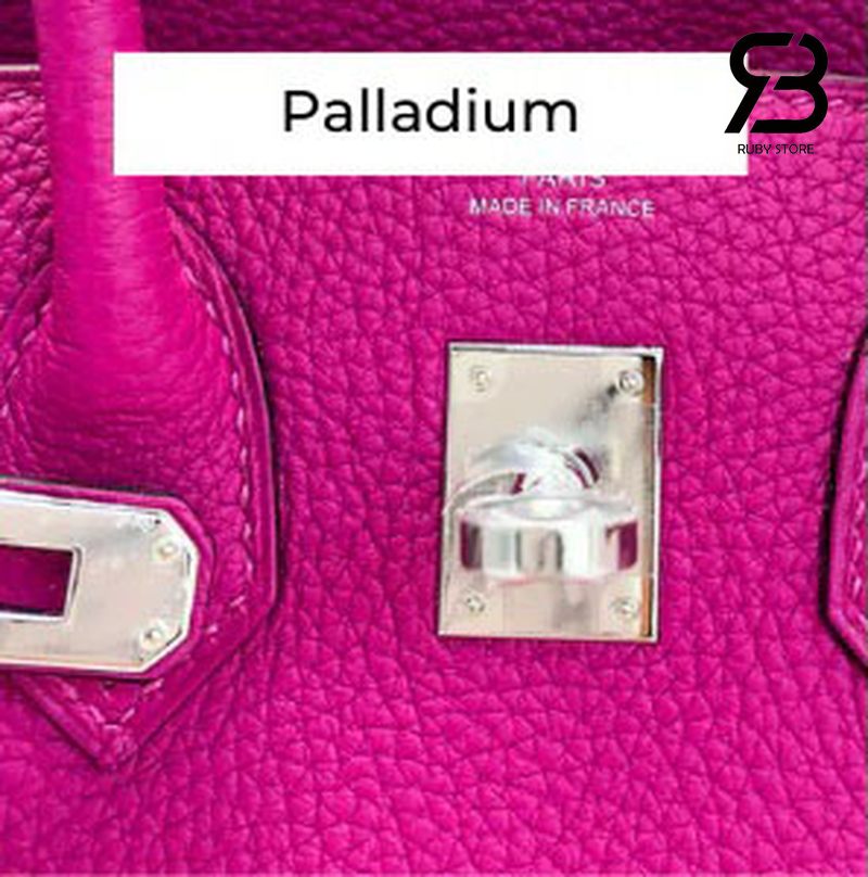 Chất liệu phần cứng Palladium Hardware trên túi Hermes Birkin