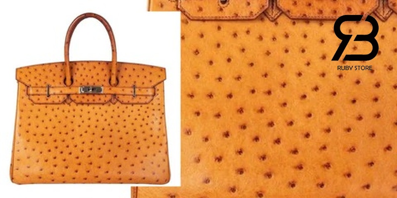 Chất liệu da đà điểu của túi Hermes Birkin