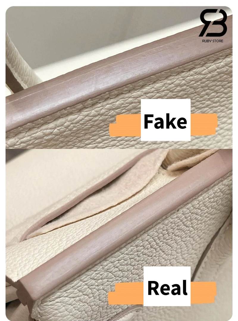 Phân biệt túi hermes birkin real với fake qua ghép nối da