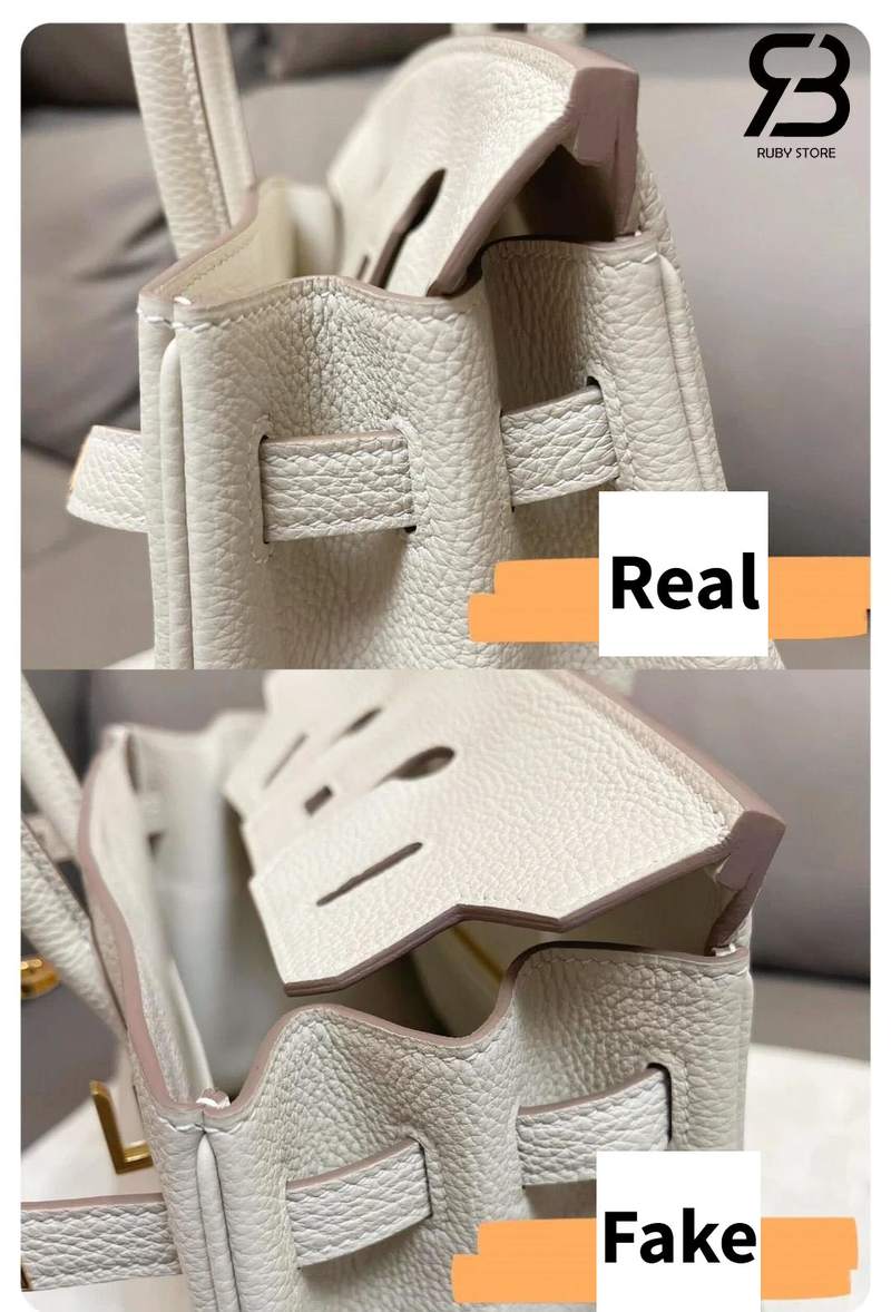 Phân biệt túi hermes birkin real với fake qua đường cắt