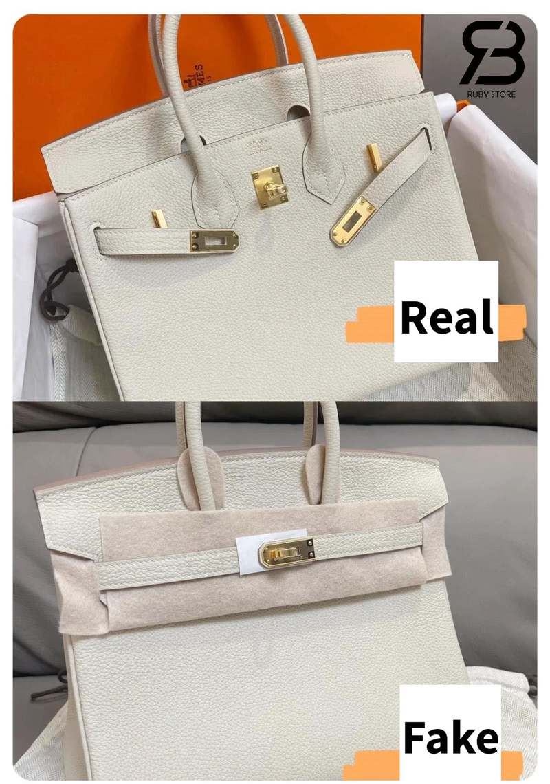Phân biệt túi hermes birkin real với fake qua chất liệu da