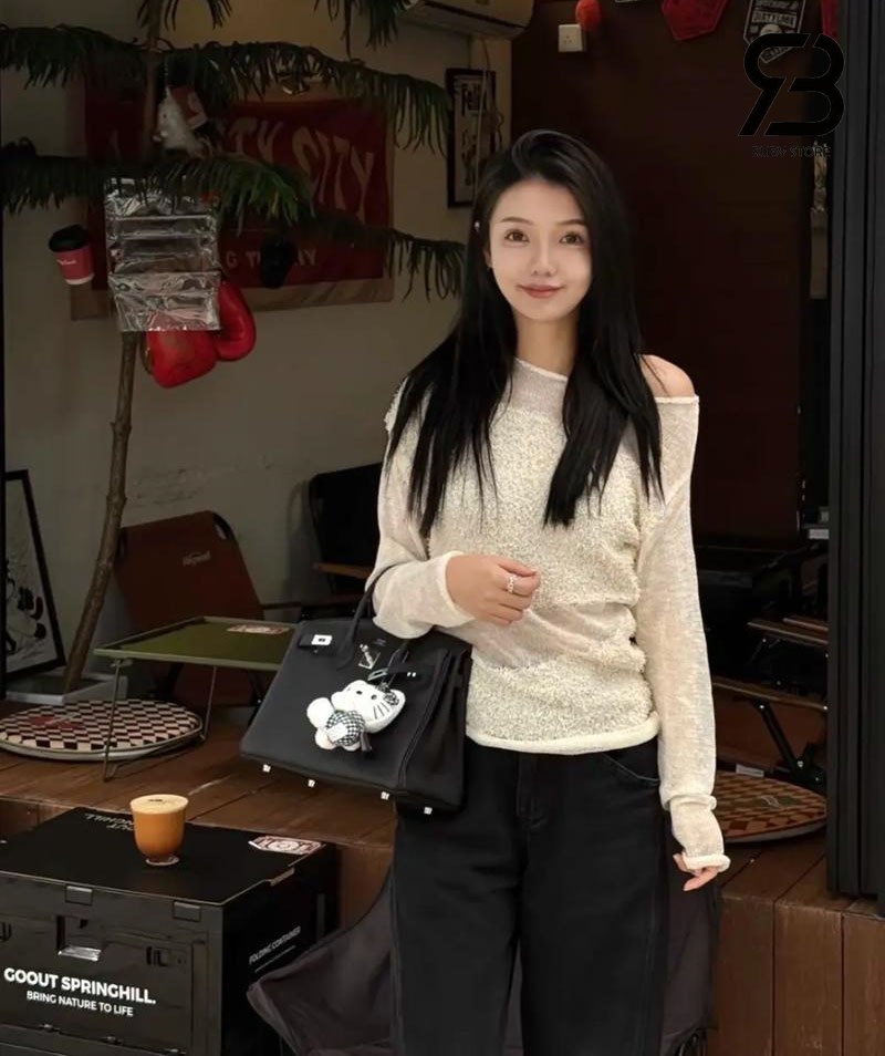 Phối túi Hermes Birkin màu đen cho nữ