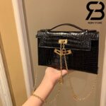 Túi Hermes Kelly Mini Bag Đen Da Bóng 19cm Best Quality 99% Auth