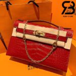 Túi Hermes Kelly Mini Bag Đỏ Da Bóng 19cm Best Quality 99% Auth