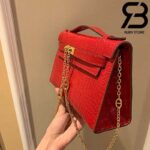 Túi Hermes Kelly Mini Bag Đỏ Da Bóng 19cm Best Quality 99% Auth