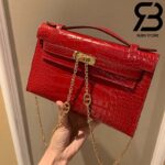 Túi Hermes Kelly Mini Bag Đỏ Da Bóng 19cm Best Quality 99% Auth