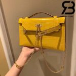 Túi Hermes Kelly Mini Bag Vàng Da Bóng 19cm Best Quality 99% Auth