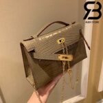Túi Hermes Kelly Mini Bag Xám Da Bóng 19cm Best Quality 99% Auth