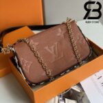 Túi LV Multi Pochette Accessoires Caramel Embossed Best Quality 99% Auth