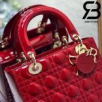 Túi Medium Lady Dior Bag Đỏ Bóng Best Quality 99% Auth