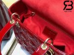 Túi Medium Lady Dior Bag Đỏ Bóng Best Quality 99% Auth