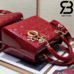 Túi Medium Lady Dior Bag Đỏ Bóng Best Quality 99% Auth