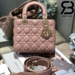 Túi Medium Lady Dior Bag Màu Hồng Best Quality 99% Auth