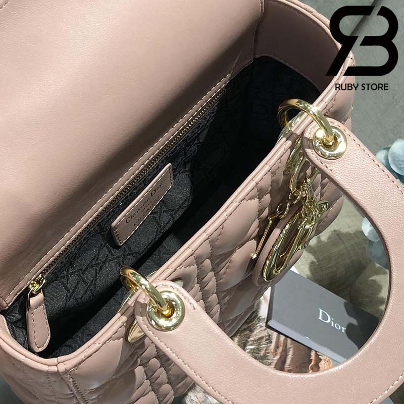 Túi Medium Lady Dior Bag Màu Hồng Best Quality 99% Auth