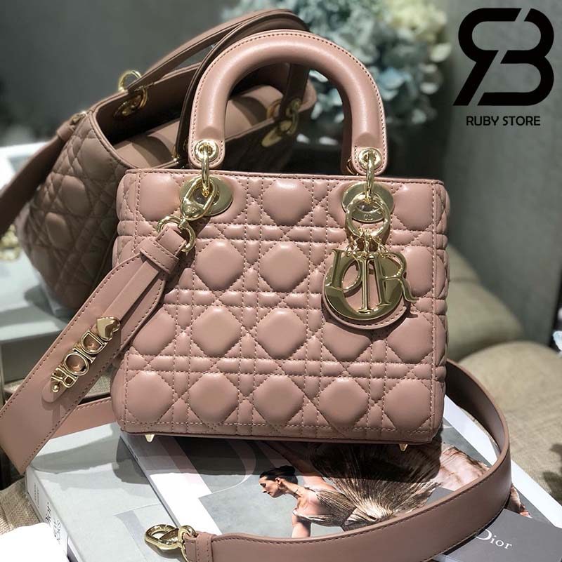 Túi Medium Lady Dior Bag Hồng 20Cm Best Quality | Ruby Luxury