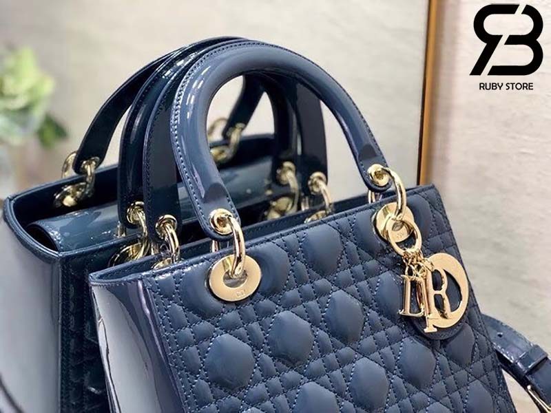 Túi Medium Lady Dior Bag Xanh Bóng Best Quality 99% Auth