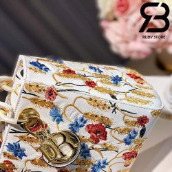 Túi Medium Dior D-Lite Hoa Vàng 24cm Best Quality 99% Auth