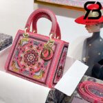 Túi Medium Dior D-Lite Hồng Best Quality 99% Auth