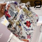 Túi Medium Dior D-Lite Trắng Hoa Hồng 24cm Best Quality 99% Auth