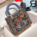Túi Medium Dior D-Lite Xanh Navy 24cm Best Quality 99% Auth