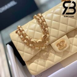 Túi Chanel Classic Cream Vàng Da Cừu Best Quality Like Auth 99% - 25,5 CM