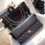 Túi Chanel Classic Gold Black Dê Cừu Best Quality Like Auth 99% - 25,5 CM