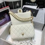 Túi Chanel Classic Flap Bag Trắng Da Bê Best Quality Like Auth 99% - 20 CM