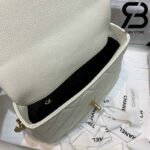 Túi Chanel Classic Flap Bag Trắng Da Bê Best Quality Like Auth 99% - 20 CM
