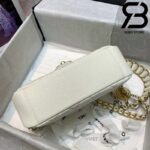 Túi Chanel Classic Flap Bag Trắng Da Bê Best Quality Like Auth 99% - 20 CM