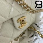 Túi Chanel Classic Flap Bag Trắng Da Bê Best Quality Like Auth 99% - 20 CM