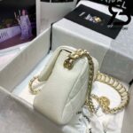 Túi Chanel Classic Flap Bag Trắng Da Bê Best Quality Like Auth 99% - 20 CM