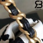 Túi Chanel Classic Flap Bag Trắng Đen Da Caviar Best Quality Like Auth 99% - 26 CM