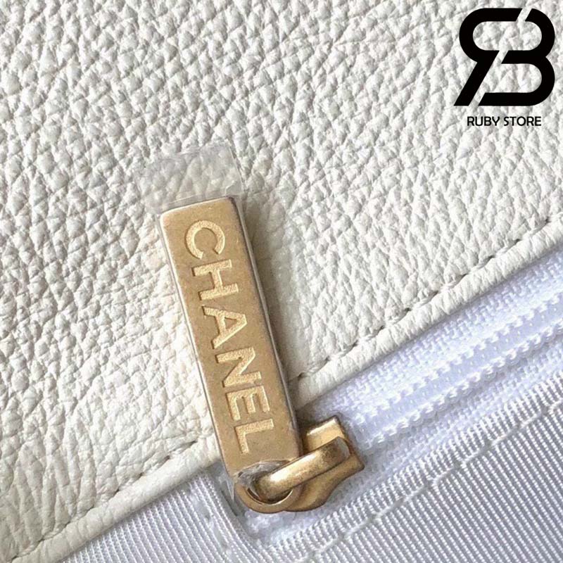 Túi Chanel Classic Flap Bag Trắng Đen Da Caviar Best Quality Like Auth 99% - 26 CM