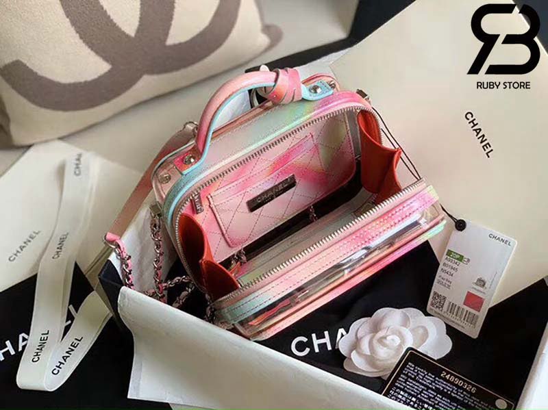 Túi Chanel Vanity Case Rainbow Hồng Best Quality Like Auth 99% - 19 CM