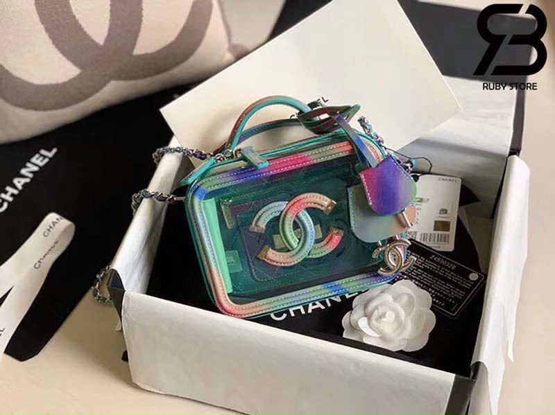 Túi Chanel Vanity Case Rainbow Xanh Lá Best Quality Like Auth 99% - 20 CM