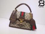 Túi Queen Margaret GG Xám Nâu Con Ong Siêu Cấp