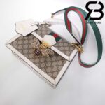 Túi Queen Margaret GG Xám Trắng Con Ong Siêu Cấp