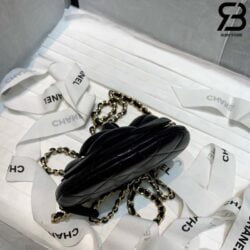 Túi Chanel Camellia Clutch With Chain Đen Black AP2121 Siêu Cấp