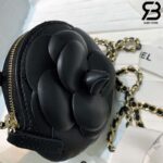 Túi Chanel Camellia Clutch With Chain Đen Black AP2121 Siêu Cấp