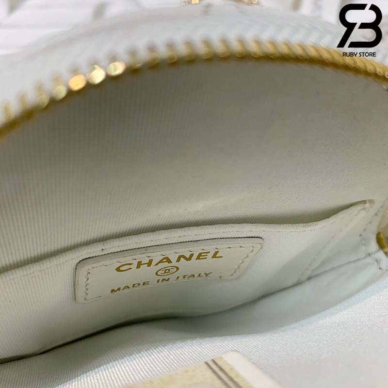 Túi Chanel Camellia Clutch With Chain Trắng White AP2121 Siêu Cấp