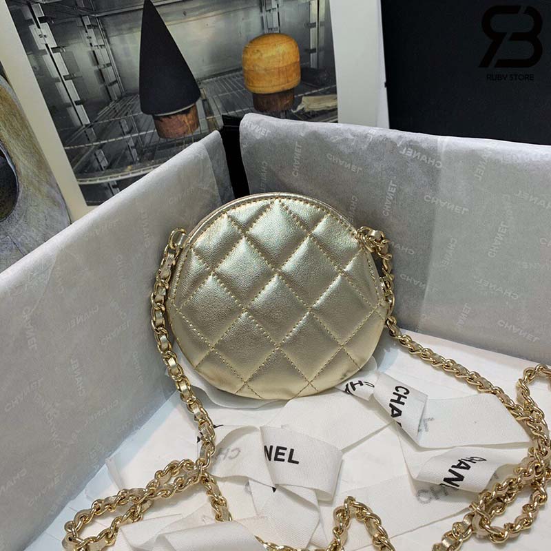 Túi Chanel Camellia Clutch With Chain Vàng Gold AP2121 Siêu Cấp