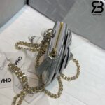 Túi Chanel Camellia Clutch With Chain Xám Grey AP2121 Siêu Cấp