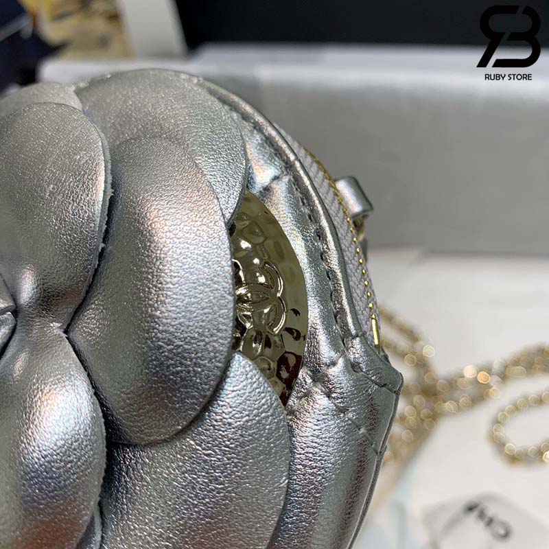 Túi Chanel Camellia Clutch With Chain Xám Grey AP2121 Siêu Cấp