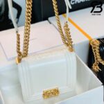 Túi Chanel Classic Retro Mini Boy Da CalfSkin Màu Trắng Best Quality - 16 CM