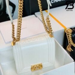 Túi Chanel Classic Retro Mini Boy Da CalfSkin Màu Trắng Best Quality - 16 CM