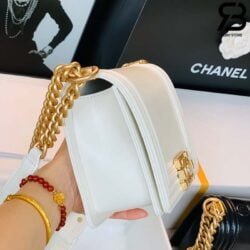 Túi Chanel Classic Retro Mini Boy Da CalfSkin Màu Trắng Best Quality - 16 CM
