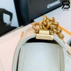Túi Chanel Classic Retro Mini Boy Da CalfSkin Màu Trắng Best Quality - 16 CM