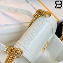 Túi Chanel Classic Retro Mini Boy Da CalfSkin Màu Trắng Best Quality - 16 CM